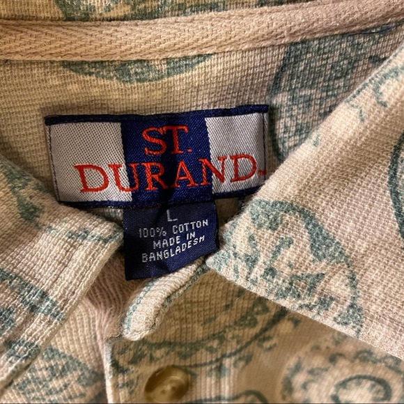 Vintage 90s St.Durand Short Sleeve Cotton Patterned Polo - Picture 9 of 9